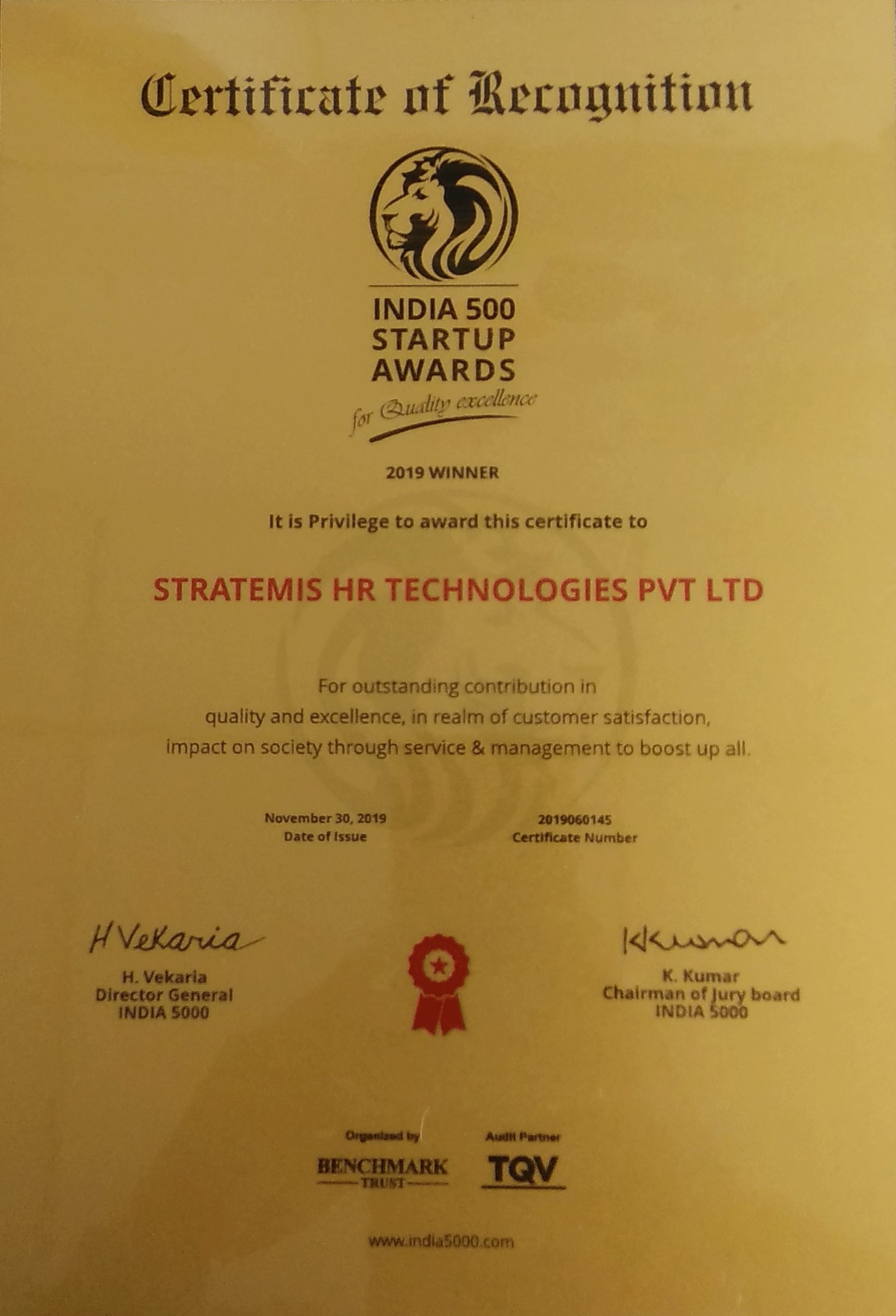 India 500 Startup Awards 2019